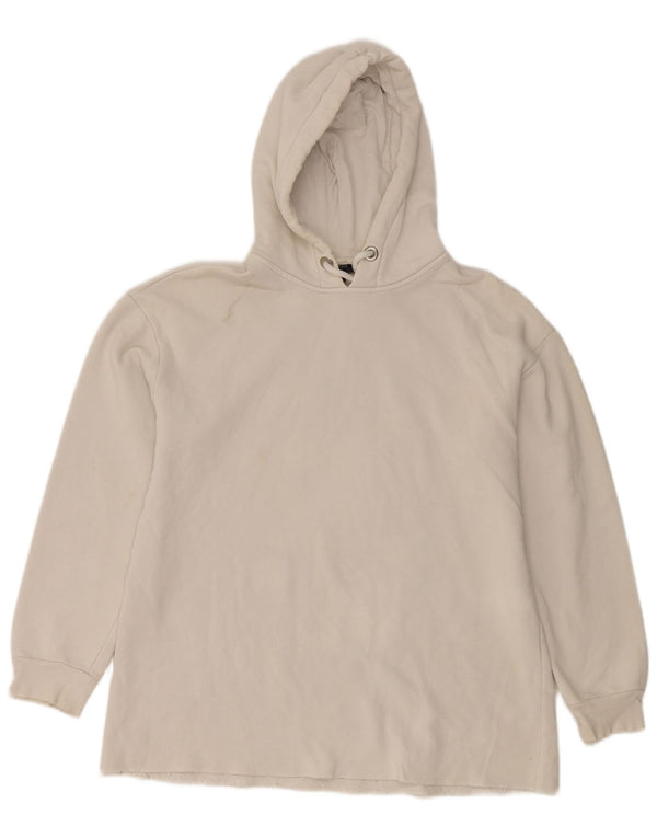Damski sweter oversize z kapturem Topshop UK 10, mały, biały, bawełniany