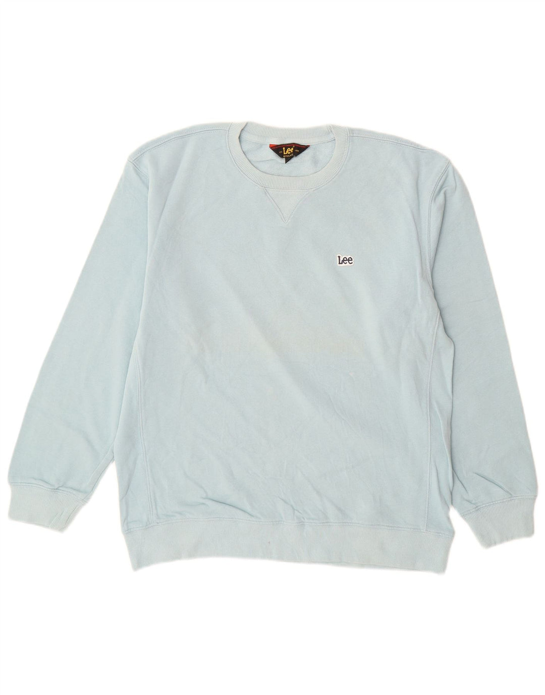 LEE Mens Regular Fit Sweatshirt Jumper Medium Blue Cotton