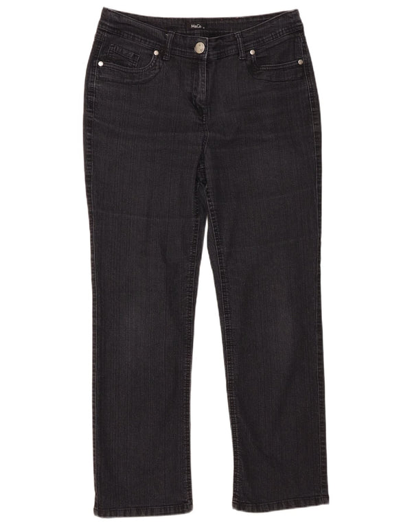 Damskie proste dżinsy M&Co UK 14 duże W34 L27 czarne