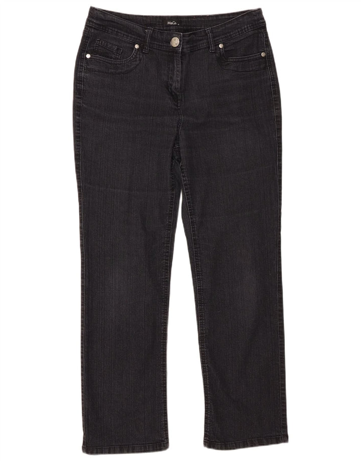 Damskie proste dżinsy M&Co UK 14 duże W34 L27 czarne