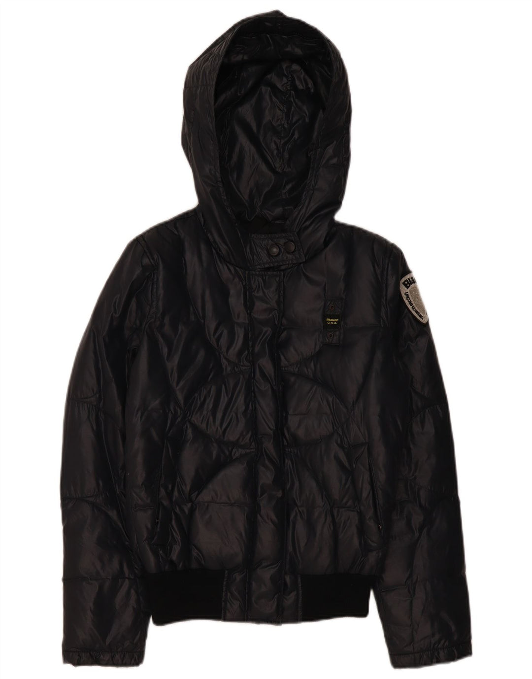 Damska ocieplana kurtka z kapturem Blauer UK 14 Średni granatowy poliamid