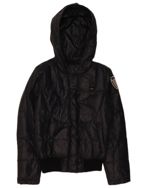 Damska ocieplana kurtka z kapturem Blauer UK 14 Średni granatowy poliamid