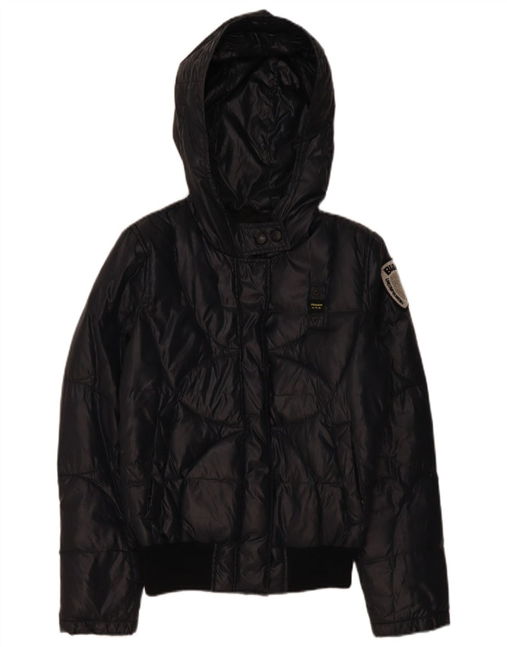 Damska ocieplana kurtka z kapturem Blauer UK 14 Średni granatowy poliamid