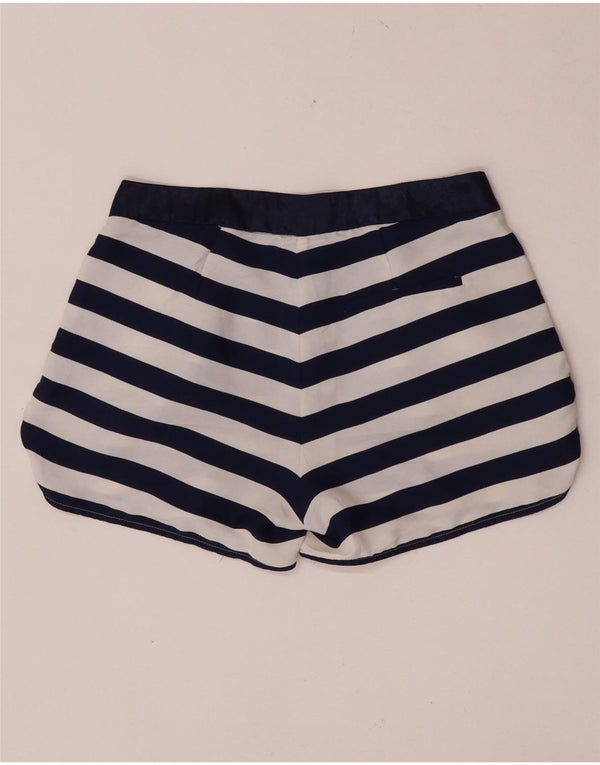 Damskie spodenki chino Zara, małe, W26, granatowe, poliestrowe paski
