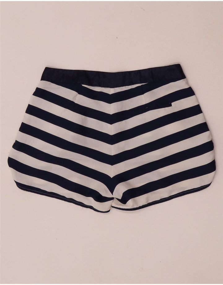 Damskie spodenki chino Zara, małe, W26, granatowe, poliestrowe paski