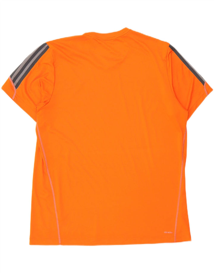 Męski T-shirt ADIDAS Climalite Top 2XL Pomarańczowy poliester z blokami kolorów