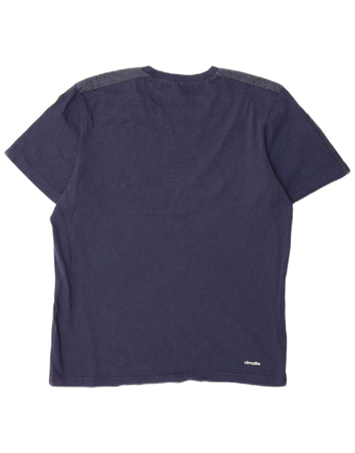 T-shirt męski Adidas Climalite Top, średni, granatowy, bawełniany