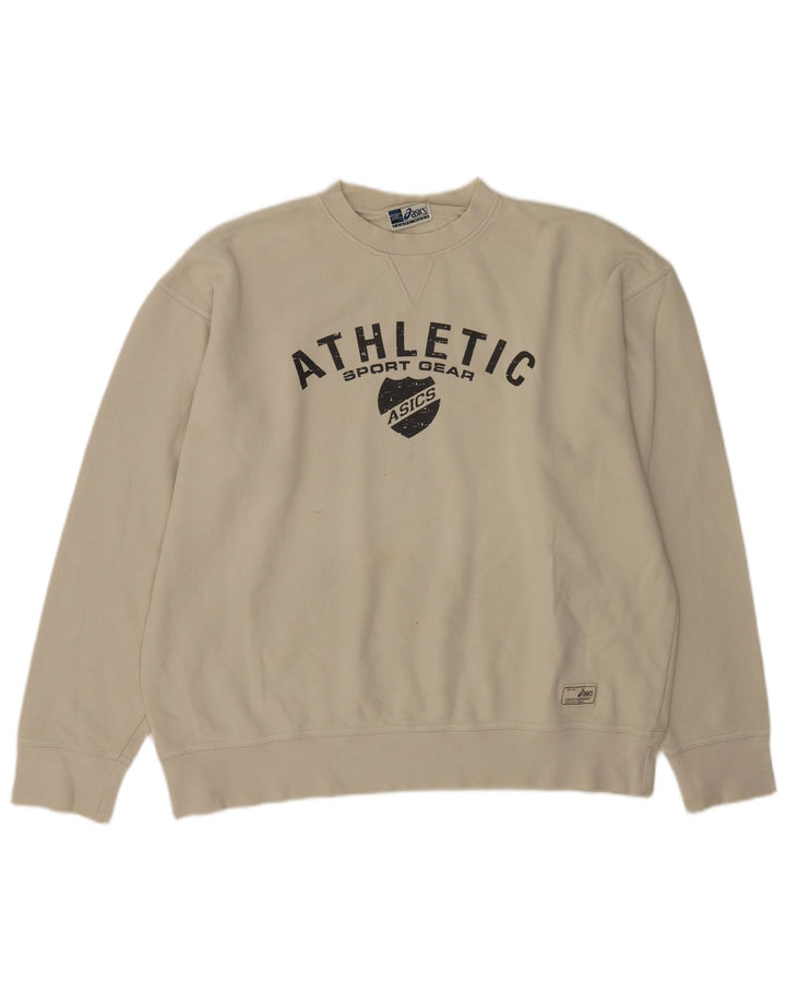 Męski sweter z grafiką Asics 2XL w kolorze beżowym