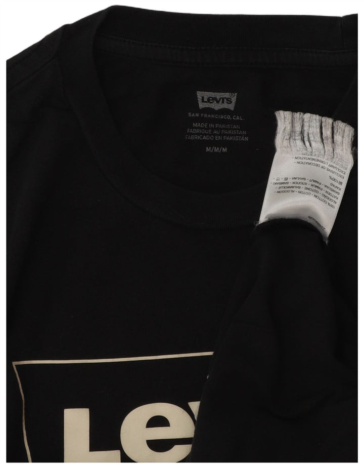 Męska koszulka z grafiką Levi's, średnia czarna bawełna