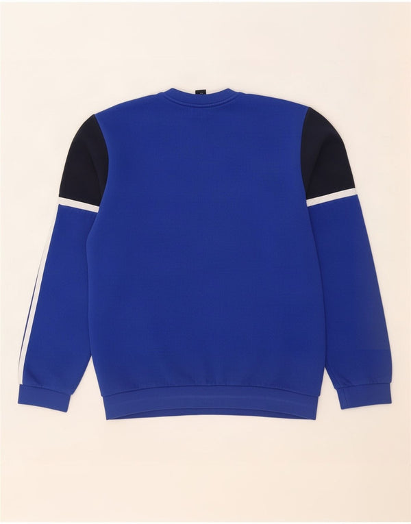 Męska bluza Adidas z grafiką, średnioniebieska, bawełniana z blokami kolorów