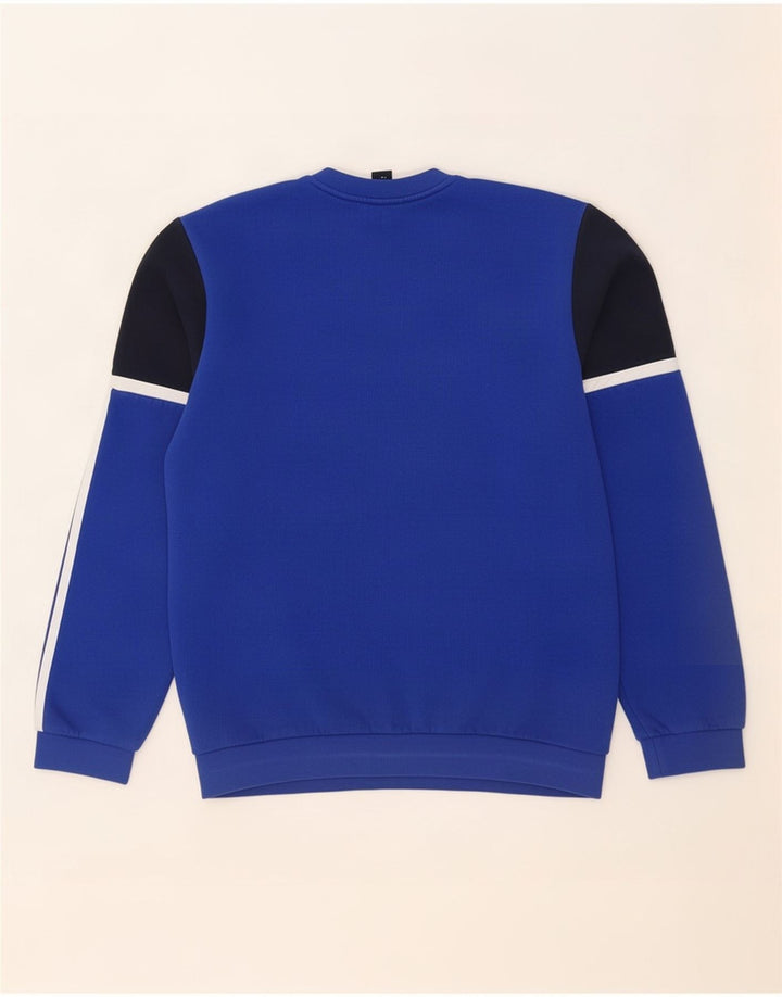 Męska bluza Adidas z grafiką, średnioniebieska, bawełniana z blokami kolorów