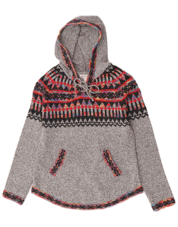 Apricot Damski sweter z kapturem UK 10 Small Grey Fair Isle Aztec