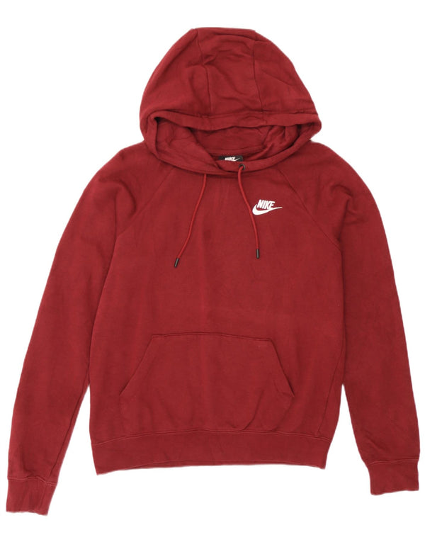 Damski sweter oversize z kapturem Nike UK 6 XS, bordowa bawełna