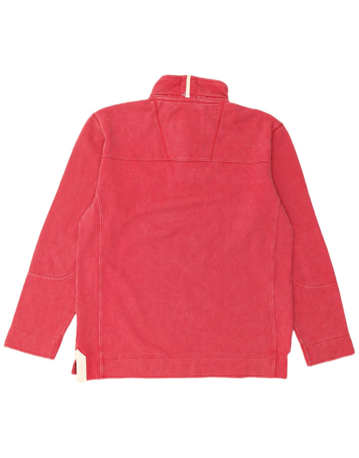 Crew Clothing Męska koszulka polo do rugby z zamkiem błyskawicznym, średnia czerwona, bawełniana