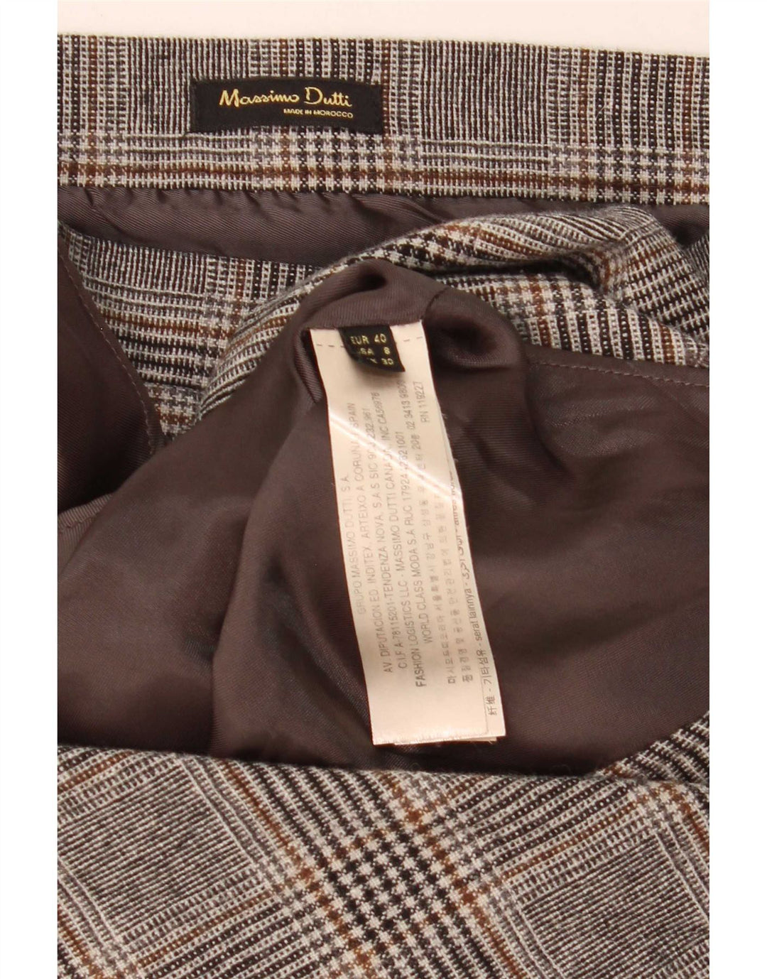 Spódnica asymetryczna Massimo Dutti damska EU 40 Medium W30 Szara wełniana kratka