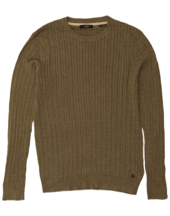 Męski sweter Jack & Jones z okrągłym dekoltem, mały khaki