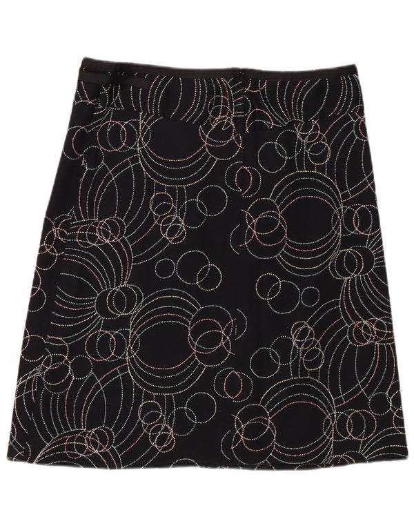 Damska spódnica w kształcie litery A Topshop UK 12 Medium W32 Czarna geometryczna bawełna