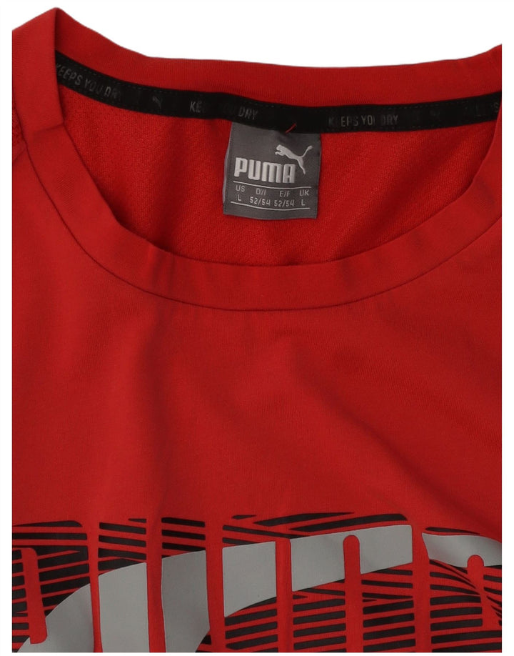 Męski T-shirt Puma z grafiką, duży, czerwony