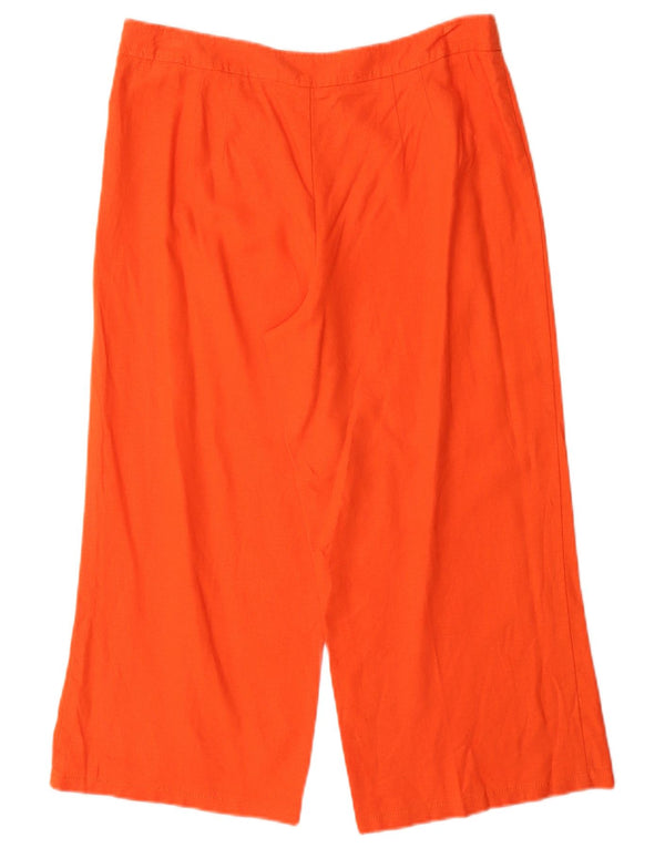 Spodnie damskie Capri Marks & Spencer UK 12 Medium W30 L23 Pomarańczowe lniane