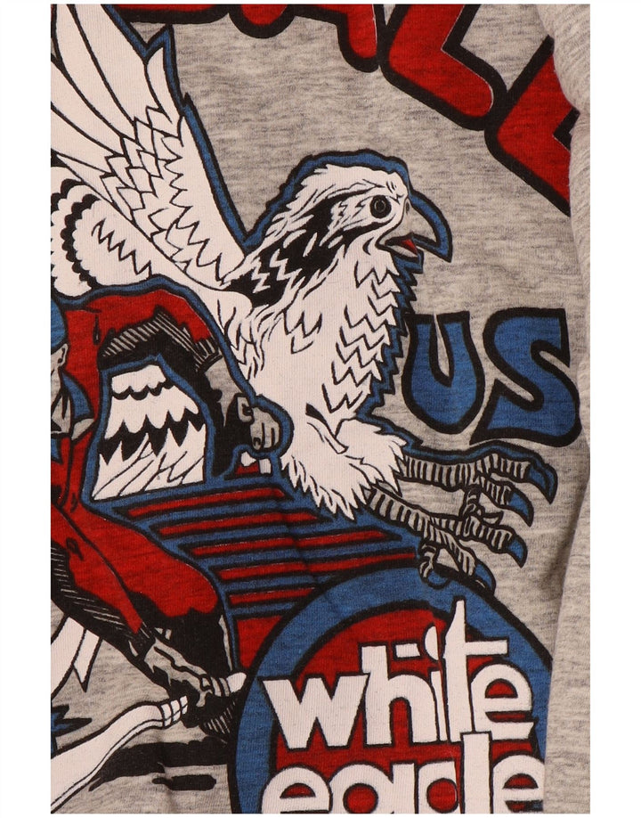 Męska kurtka bomberka w stylu vintage z grafiką, wyściełana UK 40, duża, granatowa