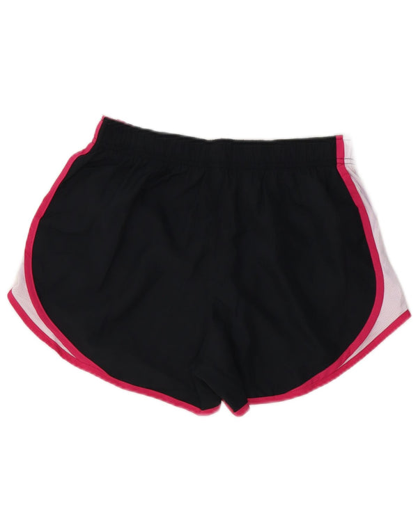 Damskie spodenki sportowe NIKE Dri Fit UK 8, małe, czarne, z poliestru w blokach kolorów