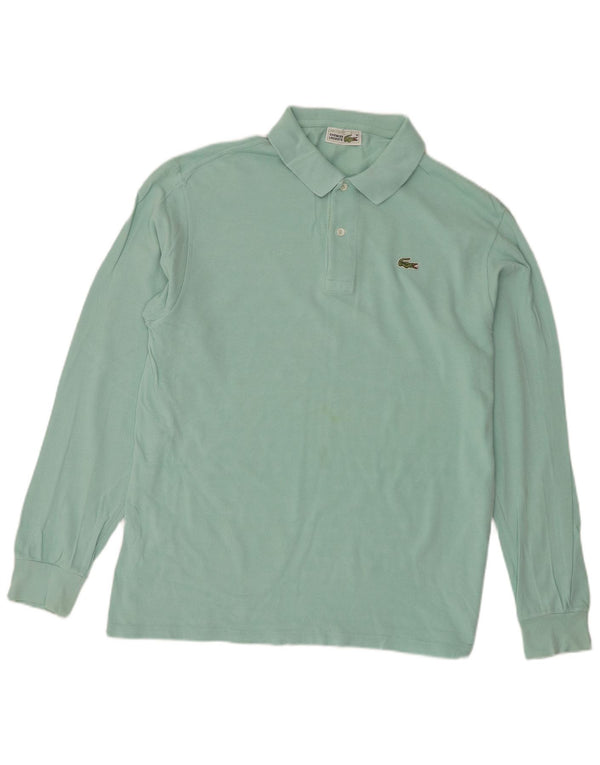 Męska koszulka polo Lacoste z długim rękawem, rozmiar 6 XL, turkusowa bawełna