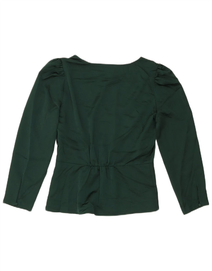 Damska bluzka koszulowa J. CREW z rękawem 3/4 US 4, mała, zielona, poliestrowa