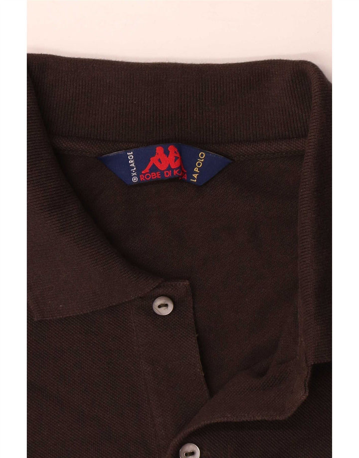 Męska koszulka polo Kappa XL, brązowa, bawełniana