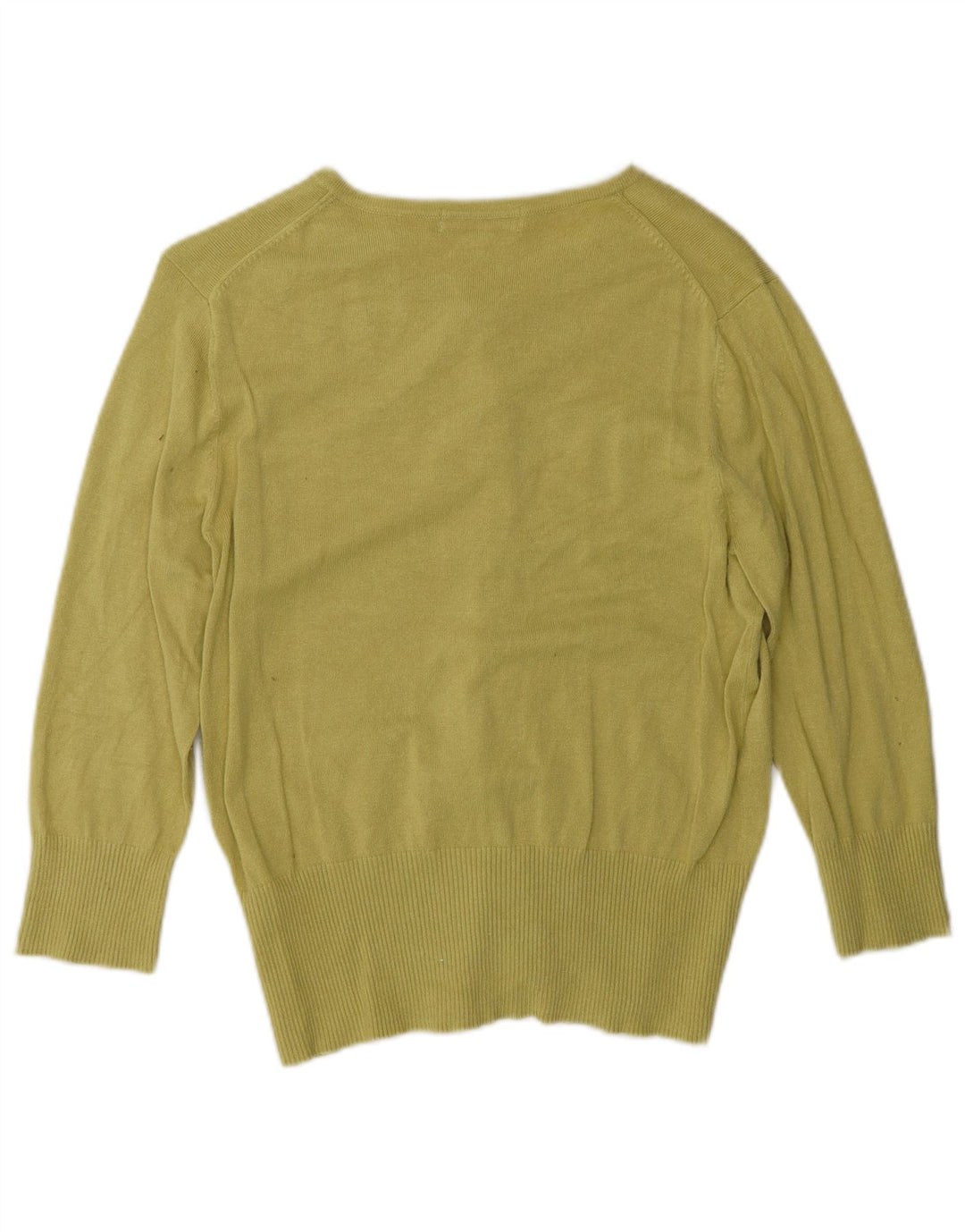 Marks & Spencer Damski sweter rozpinany z rękawem 3/4, UK 14, średni zielony