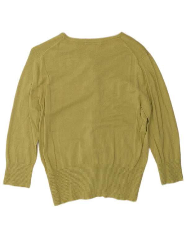 Marks & Spencer Damski sweter rozpinany z rękawem 3/4, UK 14, średni zielony