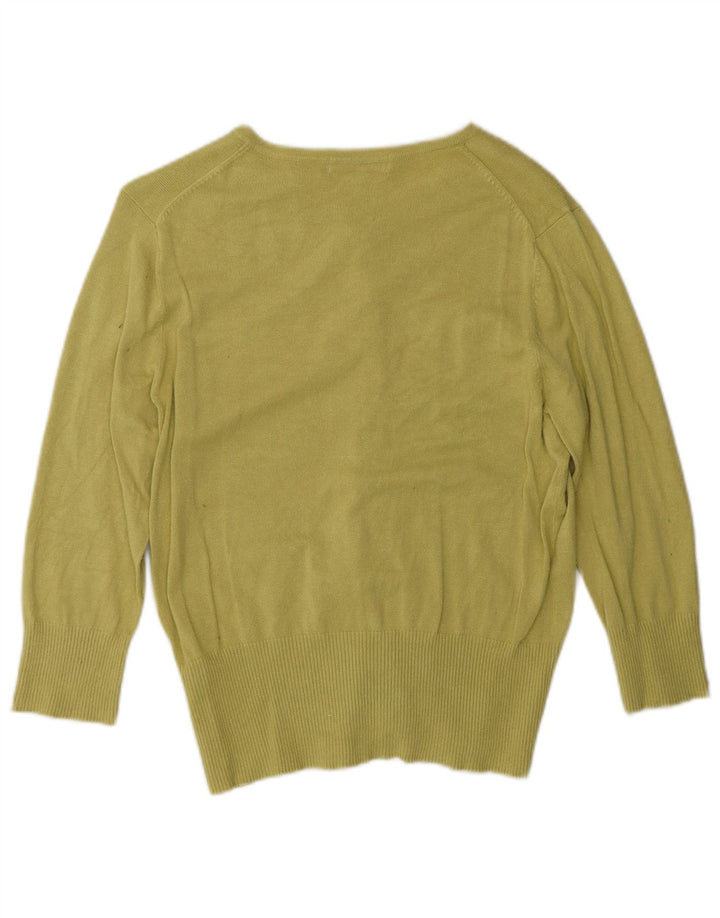 Marks & Spencer Damski sweter rozpinany z rękawem 3/4, UK 14, średni zielony