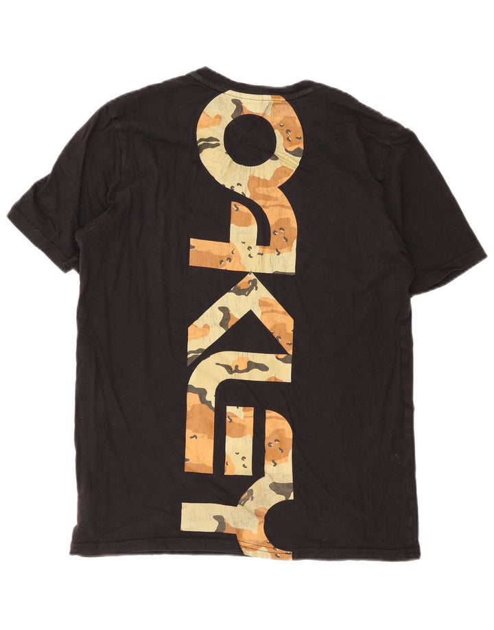 Męski T-shirt z grafiką Oakley, mały, czarny, bawełniany