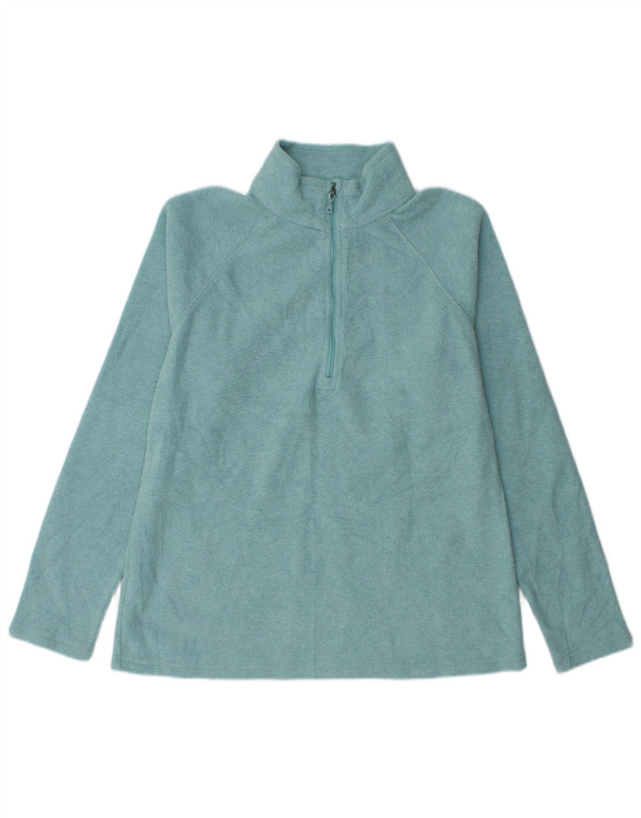 Damski sweter polarowy Eddie Bauer z zamkiem błyskawicznym UK 14, średni niebieski poliester