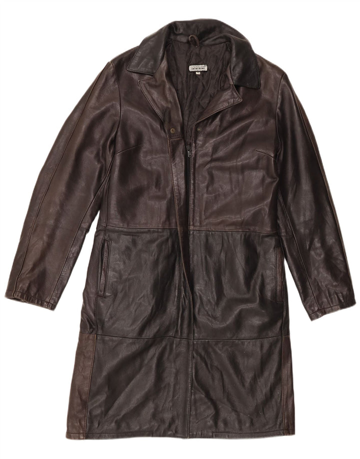 Coconuda damski płaszcz skórzany IT 46 duża brązowa skóra