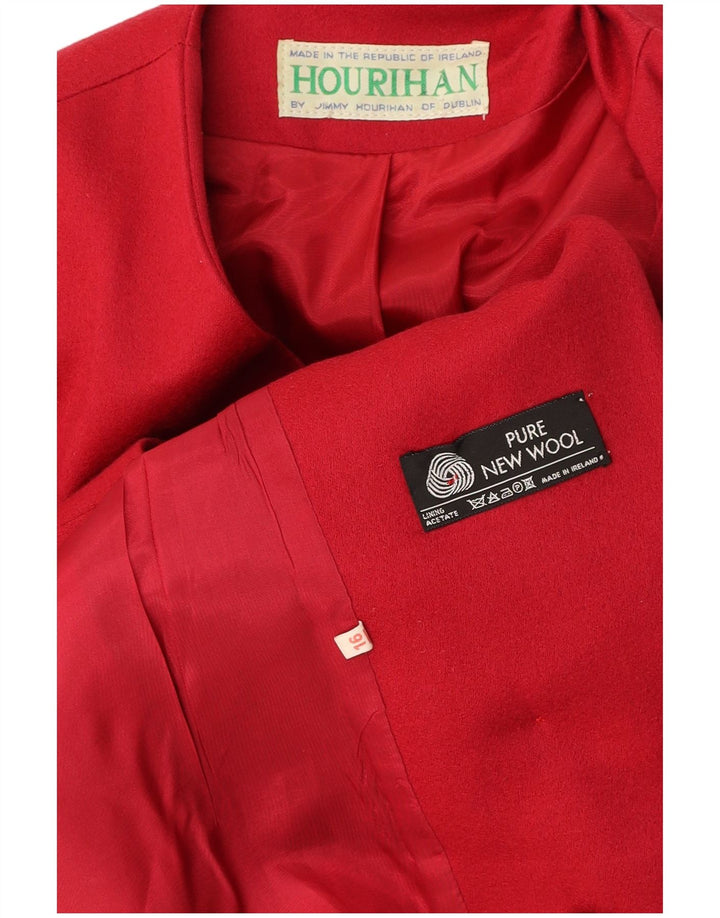 Damska marynarka dwurzędowa JIMMY HOURIHAN UK 16, duża, bordowa