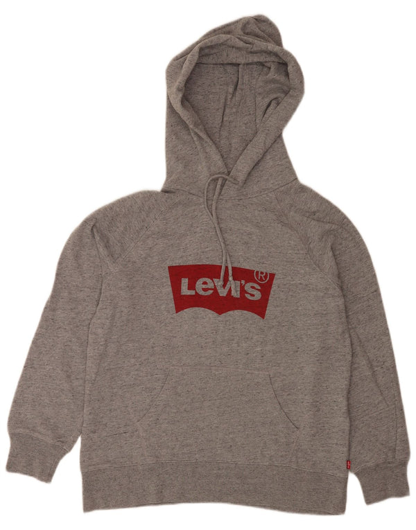 Męski sweter z kapturem i grafiką Levi's XS Szary, nakrapiany bawełniany
