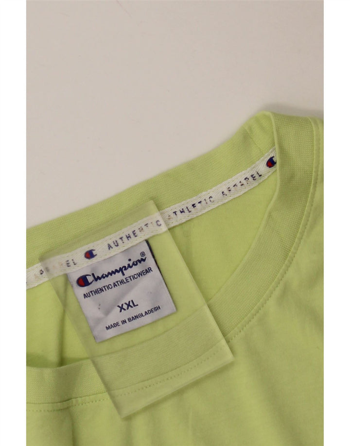 Męski T-shirt z grafiką CHAMPION Top 2XL Zielona bawełna