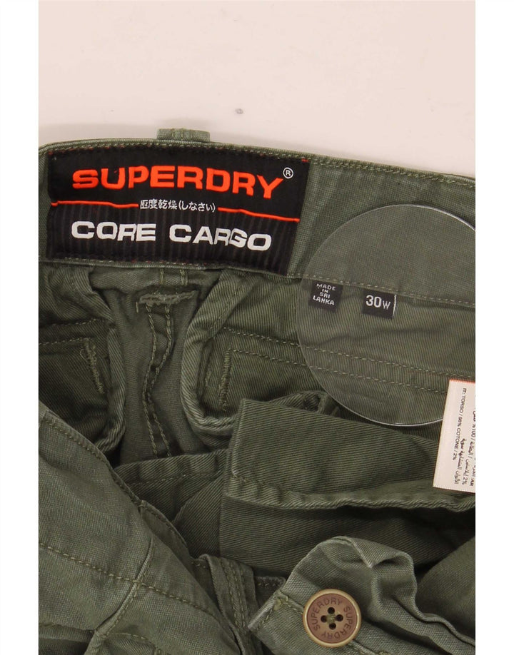 Męskie spodenki cargo Superdry W30 Średniozielona bawełna