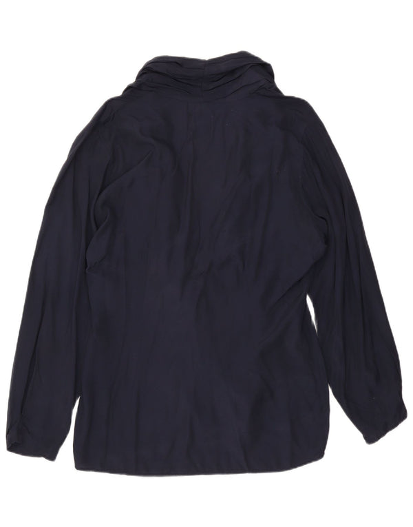 Damska bluzka koszulowa Benetton IT 46 duża granatowa wiskoza