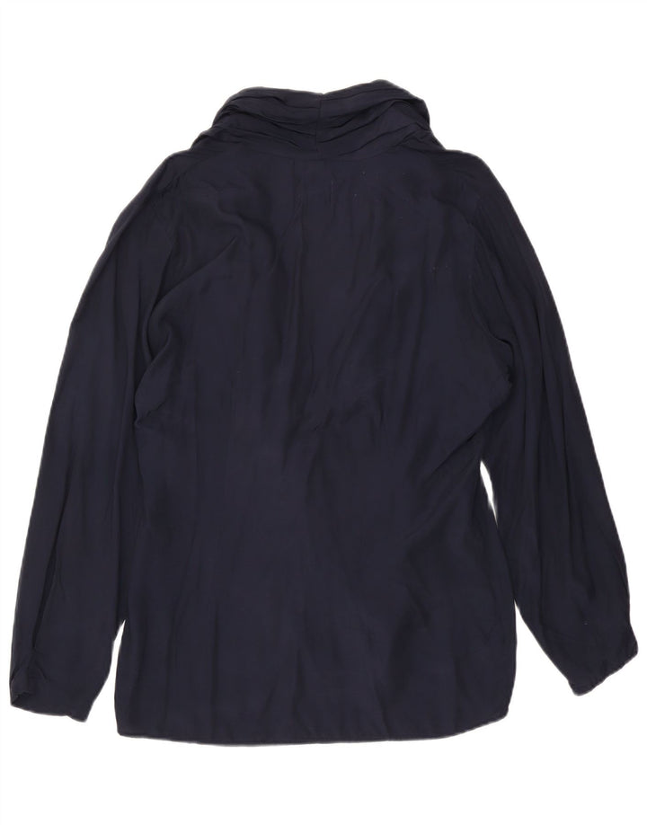 Damska bluzka koszulowa Benetton IT 46 duża granatowa wiskoza