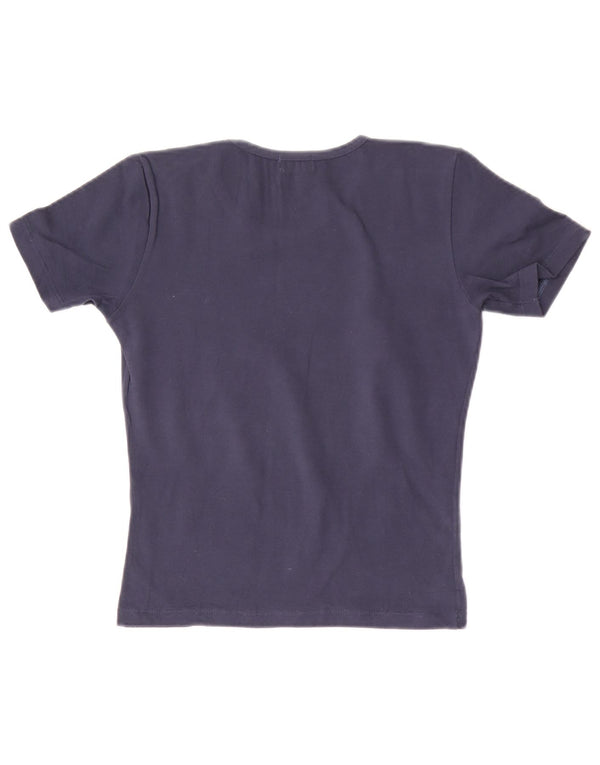 T-shirt damski Pierre Cardin Crop Graphic Top UK 12 Średni granatowy bawełniany