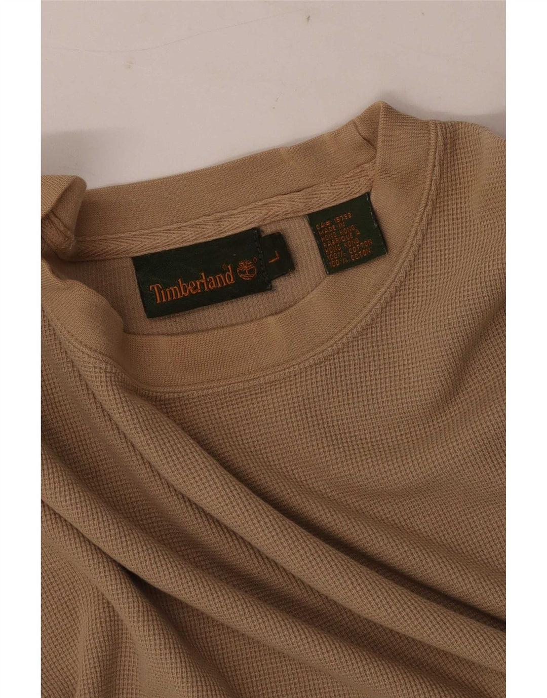 Męski top Timberland z długim rękawem, duży, brązowy, bawełniany