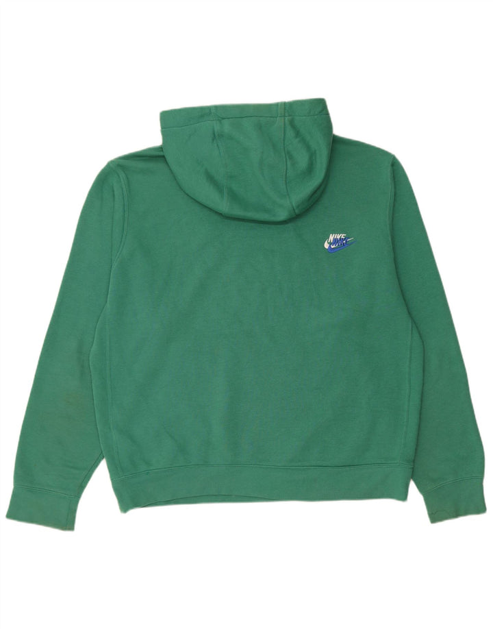 Męski sweter z kapturem Nike, średni zielony, bawełniany