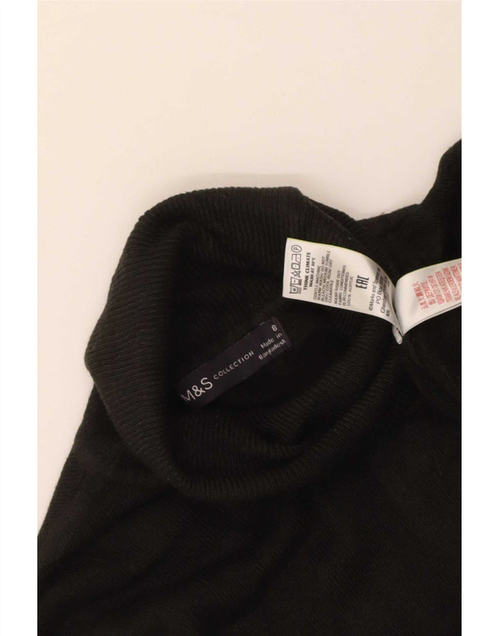 Marks & Spencer Damski sweter z golfem UK 8, mały, czarny akryl