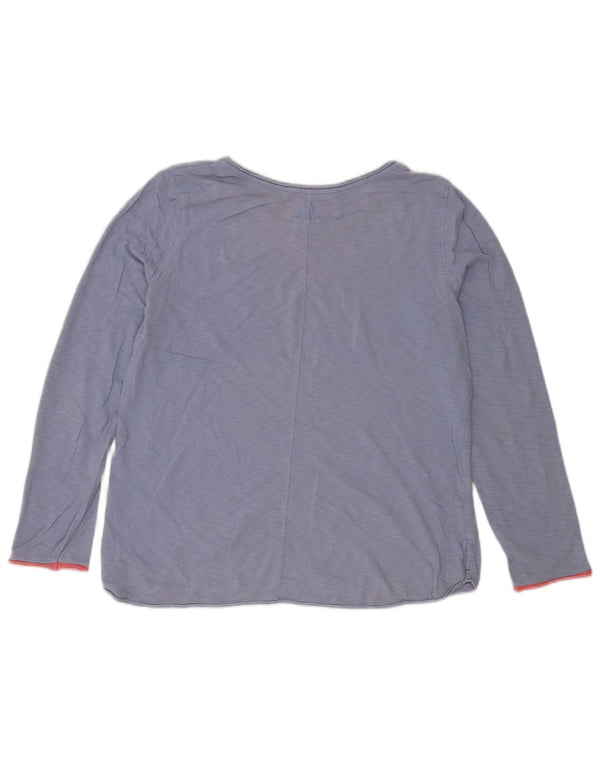 Damski top White Stuff z długim rękawem, UK 12, średni niebieski, bawełniany nakrapiany