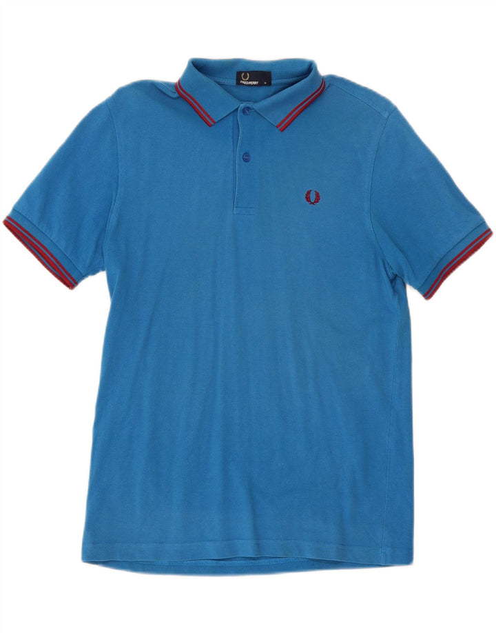 Męska koszulka polo Fred Perry, bawełniana w średnie niebieskie paski