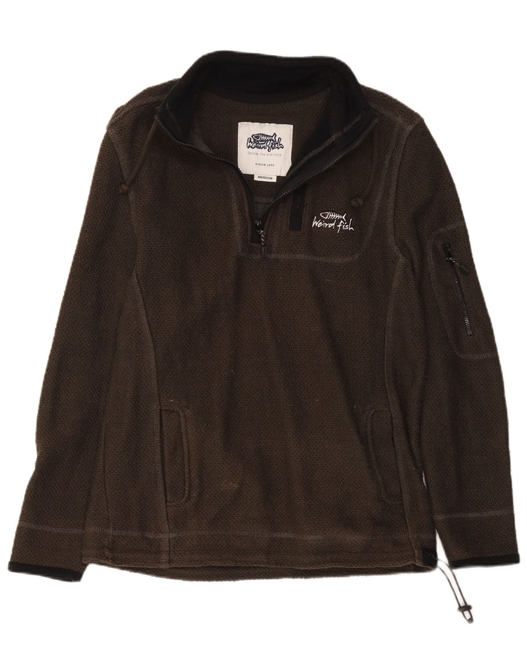 Męska bluza z zamkiem błyskawicznym Weird Fish, średnia, bawełniana w kolorze khaki