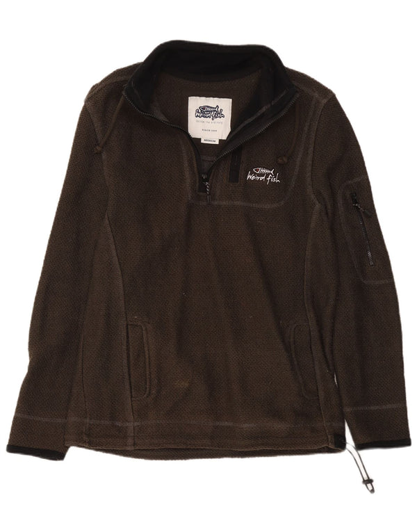 Męska bluza z zamkiem błyskawicznym Weird Fish, średnia, bawełniana w kolorze khaki