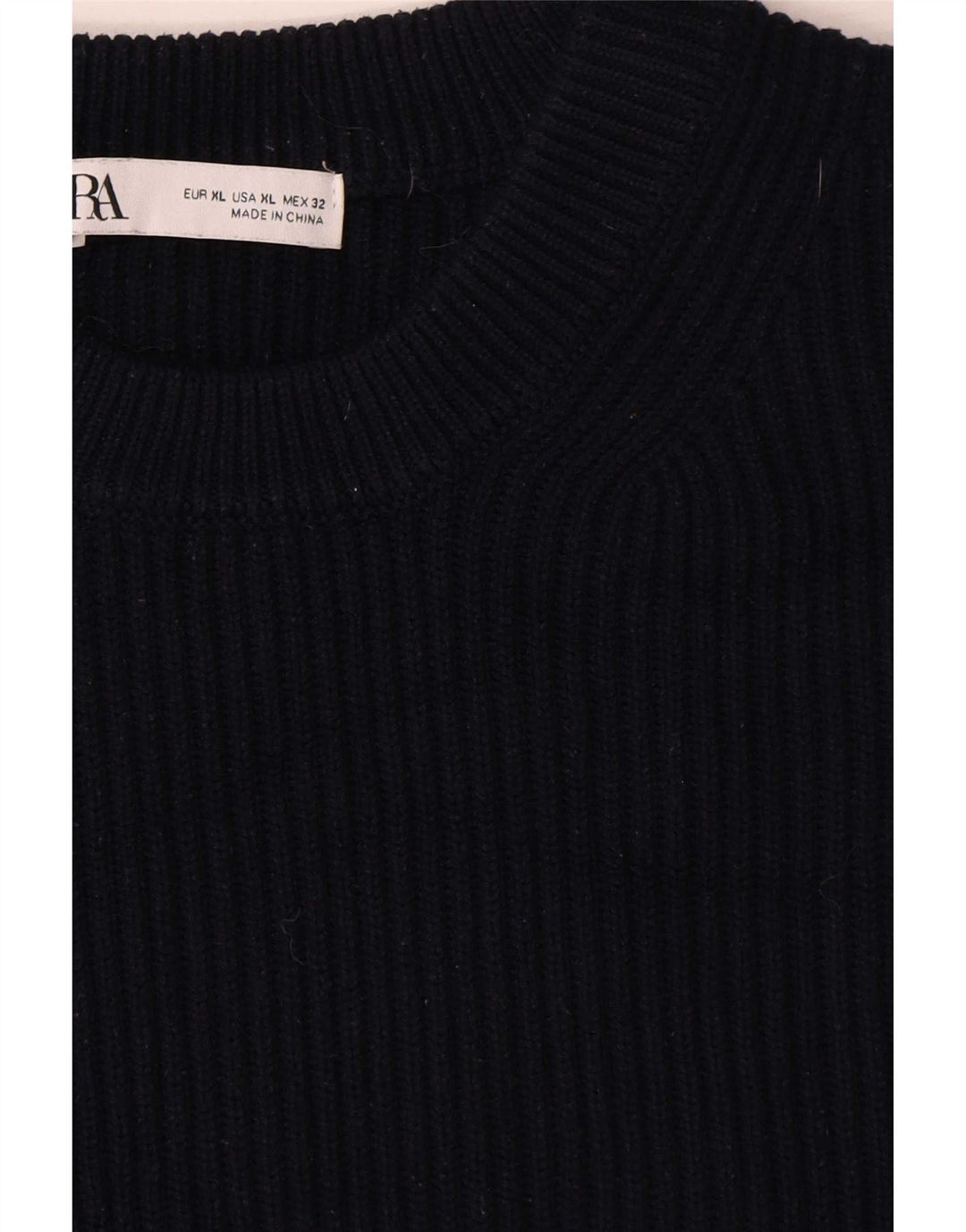 Damski sweter oversize z okrągłym dekoltem Zara UK 18 XL Granatowy poliester