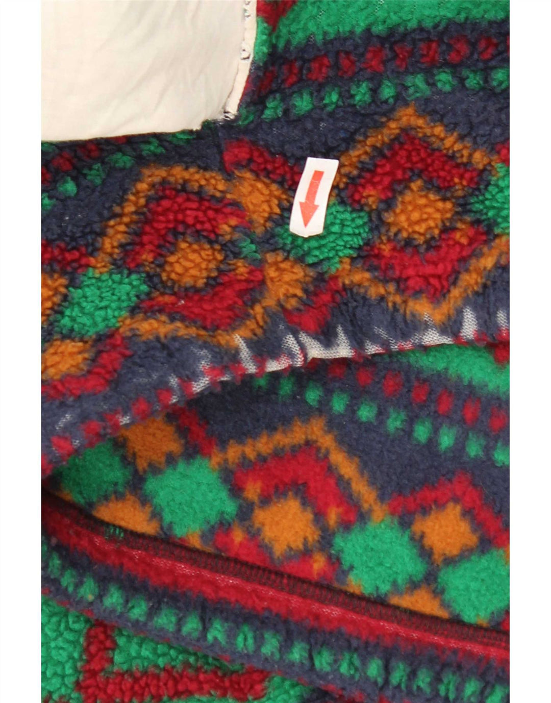 Męska kurtka polarowa Vintage UK 42 XL, wielokolorowa, geometryczna
